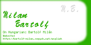 milan bartolf business card